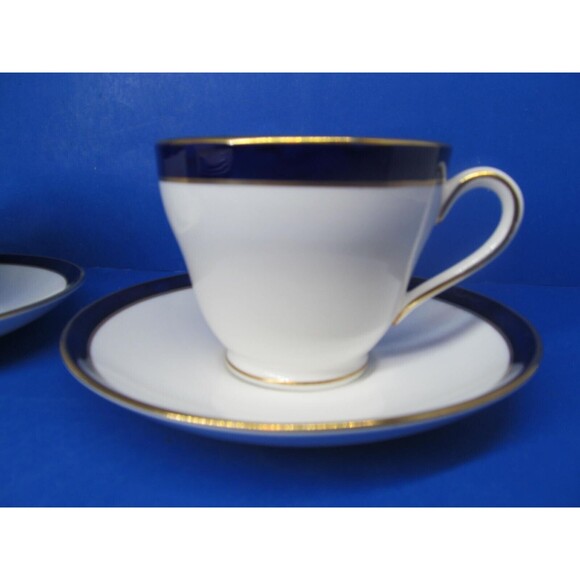 Spode Consul Cobalt Set Of 2 Coffee Or Tea Cups And 2 Saucers VGC - Picture 2 of 10